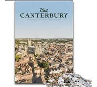Jigsaw Puzzles for Adults 1000 Jigsaws Visit Canterbury Family Game Stress Reliever Difficult Challenge Artists Collection, Fine Art (50x75cm) 1000pcs