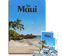Jigsaw Puzzles for Adults 1000 Jigsaws Visit Maui,Challenging Game And Family Play Educational Game for Birthday,Chrismas (38x26cm)