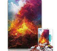 Jigsaw Puzzles for Adults 1000 Jigsaws Volcanic Eruption Oil Painting,Family Activity Fun at Home Activities,Birthday Present,Travel Gifts (38x26cm)