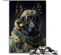 Jigsaw Puzzles for Adults 1000 Jigsaws War Dog, for Educational Game Challenge Toy Enhance Memory for Age 14 (Size 50x75cm)