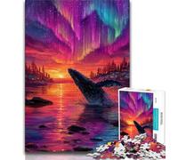 Jigsaw Puzzles for Adults 1000 Jigsaws Whales at Sunset,Help The Brain Exercise Addictive Toys to Cultivate Patience Artists Collection,Fine Art 38x26cm