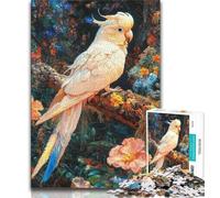 Jigsaw Puzzles for Adults 1000 Jigsaws White Parrot,Toys Educational Games Stress Relieving Parent-child Interaction 38x26cm
