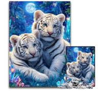 Jigsaw Puzzles for Adults 1000 Jigsaws White Tiger Wooden Jigsaw Puzzles for 14+ Difficult to Complete But Fun And Humorous Birthday Gift 50X75CM