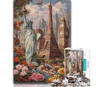 Jigsaw Puzzles for Adults 1000 Jigsaws World Attractions,Educational Games Home Decoration Educational Game for Birthday,Chrismas (75x50cm)