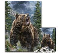 Jigsaw Puzzles for Adults 1000 Jungle Grizzly Cardboard Puzzles Challenging Game Toys, Unique Birthday And Gifts for Age 14 Years Up 26X38CM
