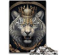 Jigsaw Puzzles for Adults 1000 King Tiger Golden Art Deco Educational Family Game Deal As Gifts for The Whole Family for And Age 14 Years Up 50x75cm