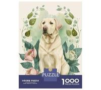 Jigsaw Puzzles for Adults 1000 Labrador Floral Portrait Puzzles for Adults DIY Toys Pattern Assembly Gifts for Friends And Family 70x50cm/1000pcs
