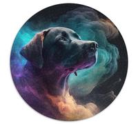Jigsaw Puzzles for Adults 1000 Labrador Nebula Round Jigsaw Puzzles 1000 Pieces for Adults Erfect for Home Decor, Birthdays, Holidays, And Gifts 67.5x67.5cm
