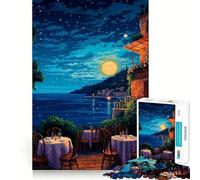 Jigsaw Puzzles for Adults 1000 Lake Como Italy Pixel Art Premium Edge Art Cognitive Skill Toy Casual Play Game Birthday Fun Play (38x52cm)