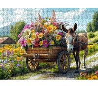 Jigsaw Puzzles for Adults 1000 landscape donkey, Challenging Difficult Puzzle Wooden, 1000 Piece Jigsaw Puzzles for Adults Educational Game Decompression, Large Size Wall Art 29.5 x 19.7 inches w0-404