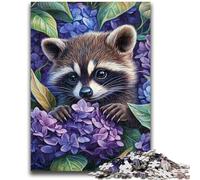Jigsaw Puzzles for Adults 1000 Lavender And Raccoon Educational Games Home Decoration Educational Game for Birthday, Chrismas 50x75cm