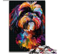 Jigsaw Puzzles for Adults 1000 Lhasa Apso Dog Art Jigsaw Interactive Family Game, Ideal, Family Activity Game (size : 50x75cm)