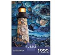 Jigsaw Puzzles for Adults 1000 Lighthouse Art Print Ocean Waves Jigsaw for Adults Relaxing Games Pattern Assembly Gifts for Friends And Family 38x26cm/1000pcs
