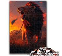 Jigsaw Puzzles for Adults 1000 Lion at Sunset Educational Games Home Decoration Educational Game for Birthday, Chrismas 38x26cm