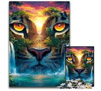 Jigsaw Puzzles for Adults 1000 Lion Face Wooden Puzzles Fun Games, Is Ideal As A Gift for The Whole Family for for Age 14 50X75CM
