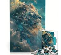 Jigsaw Puzzles for Adults 1000 Lions Head in A Cloudy Brain Teaser Game Interesting Stress Reduction Challenging Game Gifts 38x26cm