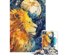 Jigsaw Puzzles for Adults 1000 Lions Moonlit Dream Adult Puzzles Hands-on Game Staycation Kill Time Birthday Present, Gifts, (Size 38x26cm)