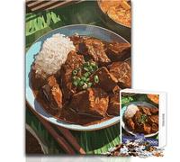 Jigsaw Puzzles for Adults 1000 Loco Moco Plate Lunch Illustration Educational Games Difficult Challenge Educational Toy Size 38x52cm