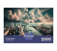 Jigsaw Puzzles for Adults 1000 London Eye Panorama Jigsaws for Adults Relaxing Games Stress Reliever Challenging To Complete 52x38cm/1000pcs