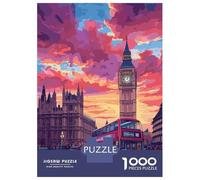 Jigsaw Puzzles for Adults 1000 London Sunset Big Ben Jigsaws for Adults Relaxing Games Stress Reliever Challenging To Complete 52x38cm/1000pcs