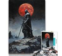 Jigsaw Puzzles for Adults 1000 Lone Knight Adult Jigsaw,Fun Games Every Piece Is Unique - Challenging Family Fun Game 50x75cm