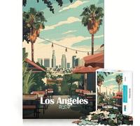 Jigsaw Puzzles for Adults 1000 Los Angeles Cityscape Premium Edge Art Cognitive Skill Toy Casual Play Game Birthday Fun Play (50x75cm)
