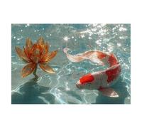 Jigsaw Puzzles for Adults 1000, Lotus Jigsaws 1000 Pieces for Adults, Impossible Wooden Fish Jigsaw Puzzle for The Whole, Classic Challenging Puzzle Game for Decompression, Gifts for Women Decor -2143