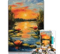 Jigsaw Puzzles for Adults 1000 Lotus Pond Puzzles for Adults,for Educational Game Challenge Toy Deal As Gifts for The Whole Family (size 38x26cm)