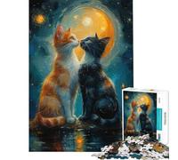 Jigsaw Puzzles for Adults 1000 Loving Cats Fun at Home Activities, Home Art Decor Practical Game for And from 14 Years And over (50x75cm)