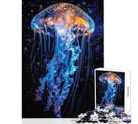 Jigsaw Puzzles for Adults 1000 Luminous Jellyfish Grace Puzzle For Teenagers Stress Reliever Every Piece Is Unique - for Is Ideal As A Gifts (50x75cm)