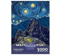 Jigsaw Puzzles for Adults 1000 Machu Picchu, Peru, Starry Night Style Adult Jigsaw Puzzle Hands-on Game Precision Cutting Gifts for Friends And Family 38x26cm/1000pcs