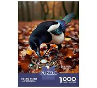 Jigsaw Puzzles for Adults 1000 Magpie with Pocket Watch Jigsaw for Adults Relaxing Games Presents for Women Challenging To Complete 52x38cm/1000pcs