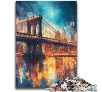 Jigsaw Puzzles for Adults 1000 Manhattan Bridge Challenging Game Toys Deal As Gifts for The Whole Family for Ages 14+ 50x75cm