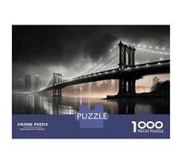 Jigsaw Puzzles for Adults 1000 Manhattan Bridge Night View Jigsaw for Adults Relaxing Games Pattern Assembly Gifts for Friends And Family 52x38cm/1000pcs