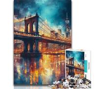 Jigsaw Puzzles for Adults 1000 Manhattan Bridge Puzzles for Teenagers,is Ideal As Gifts for The Whole Family for Age 14+ (size 38x26cm)