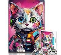 Jigsaw Puzzles for Adults 1000 Mechanical Cat Teenager Puzzles,family Fun Games Is Ideal As A Gift for The Whole Family (size 75x50cm)