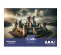 Jigsaw Puzzles for Adults 1000 Medieval Castle Island Jigsaws for Adults Relaxing Games Stress Reliever Challenging To Complete 38x26cm/1000pcs