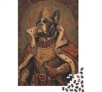 Jigsaw Puzzles for Adults 1000 Medieval King Dog Armor Adult Jigsaw Brain Teaser Game Analysis And Logic Challenging To Complete 52x38cm/1000pcs