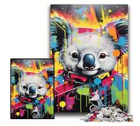 Jigsaw Puzzles for Adults 1000 Meerkat Graffiti Painting Wooden Puzzles 50x75 cm for Teenagers & Family Fun - DIY Brain Teaser Game Gift