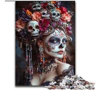 Jigsaw Puzzles for Adults 1000 Mexican Skull Girls, Suitable for People Aged 14 And Above Educational Games Secret Santa Gifts (Size50x75cm)