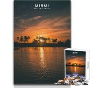 Jigsaw Puzzles for Adults 1000 Miami Educational Games Difficult Challenge Educational Toy Size 38x26cm