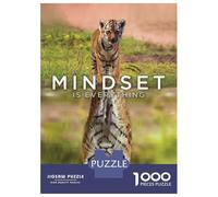 Jigsaw Puzzles for Adults 1000 Mindset Tiger Motivaiton Puzzles for Adults DIY Toys Pattern Assembly Gifts for Friends And Family 52x38cm/1000pcs