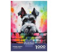 Jigsaw Puzzles for Adults 1000 Miniature Schnauzer Bricks Jigsaw for Adults Relaxing Games Pattern Assembly Gifts for Friends And Family 70x50cm/1000pcs