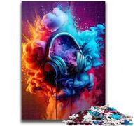 Jigsaw Puzzles for Adults 1000 Modern Colorful Splash Headphones Puzzles for Teenagers,Challenging Game Toys Wall Decoration Unique Birthday And Xmas Gifts (50x75cm)