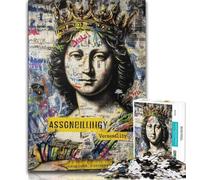 Jigsaw Puzzles for Adults 1000 Mona Lisa Graffiti Puzzles for Teenagers,Challenging Game for Is Ideal As A Gift for The Whole Family 26x38cm