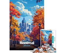 Jigsaw Puzzles for Adults 1000 Montreal Canada Autumn Cityscape Illustration for Educational Game Toys Educational Games Secret Santa Gifts Presents for Women (size 38x26cm)