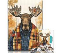 Jigsaw Puzzles for Adults 1000 Moose in Autumn Adult Jigsaw,for Educational Game Challenge Toy Birthday Present, Gifts, Wall Art 26x38cm