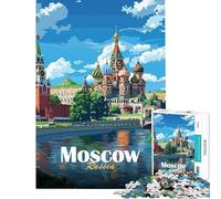 Jigsaw Puzzles for Adults 1000 Moscow Cityscape Challenging To Complete Precision Cutting Family Game for Ages 14 And over (50x75cm)