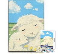Jigsaw Puzzles for Adults 1000 Mother Sheep And Lamb Ideal for Quiet Relaxing Moments Clean Uniform Cut Leisure Toy Size 38x52cm