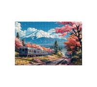 Jigsaw Puzzles for Adults 1000 Mount Fuji, Train 1000 piece Jigsaw Puzzles for Adults, Challenging Puzzle 20x30 In, Wooden Puzzle Pieces Interlock Securely for Relieve Stress Gifts for Women LZPT03521
